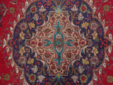 handmade Medallion, Traditional Tabriz Red Purple Hand Knotted RECTANGLE 100% WOOL area rug 10x13