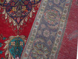 handmade Medallion, Traditional Tabriz Red Purple Hand Knotted RECTANGLE 100% WOOL area rug 10x13