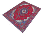 handmade Medallion, Traditional Tabriz Red Purple Hand Knotted RECTANGLE 100% WOOL area rug 9x13