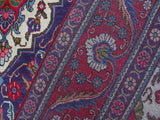 handmade Medallion, Traditional Tabriz Red Purple Hand Knotted RECTANGLE 100% WOOL area rug 9x13