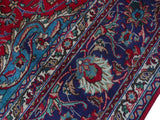 handmade Medallion, Traditional Kashan Red Purple Hand Knotted RECTANGLE 100% WOOL area rug 10x13
