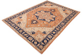 handmade Geometric Heriz Orange Blue Hand Knotted RECTANGLE 100% WOOL area rug 10 x 14