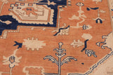handmade Geometric Heriz Orange Blue Hand Knotted RECTANGLE 100% WOOL area rug 10 x 14
