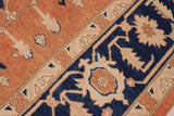 handmade Geometric Heriz Orange Blue Hand Knotted RECTANGLE 100% WOOL area rug 10 x 14