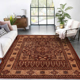 handmade Geometric Kafkaz Chobi Ziegler Brown Tan Hand Knotted RECTANGLE 100% WOOL area rug 8 x 10