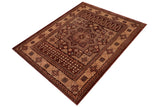 handmade Geometric Kafkaz Chobi Ziegler Brown Tan Hand Knotted RECTANGLE 100% WOOL area rug 8 x 10