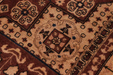 handmade Geometric Kafkaz Chobi Ziegler Brown Tan Hand Knotted RECTANGLE 100% WOOL area rug 8 x 10