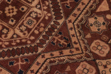 handmade Geometric Kafkaz Chobi Ziegler Brown Tan Hand Knotted RECTANGLE 100% WOOL area rug 8 x 10