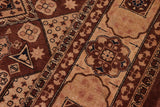 handmade Geometric Kafkaz Chobi Ziegler Brown Tan Hand Knotted RECTANGLE 100% WOOL area rug 8 x 10