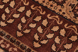 handmade Geometric Kafkaz Chobi Ziegler Brown Tan Hand Knotted RECTANGLE 100% WOOL area rug 8 x 10