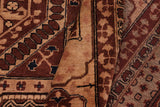 handmade Geometric Kafkaz Chobi Ziegler Brown Tan Hand Knotted RECTANGLE 100% WOOL area rug 8 x 10
