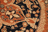 handmade Geometric Kafkaz Chobi Ziegler Rust Blue Hand Knotted RECTANGLE 100% WOOL area rug 8 x 10