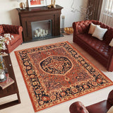 handmade Geometric Kafkaz Chobi Ziegler Rust Blue Hand Knotted RECTANGLE 100% WOOL area rug 8 x 9