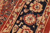 handmade Geometric Kafkaz Chobi Ziegler Rust Blue Hand Knotted RECTANGLE 100% WOOL area rug 8 x 9
