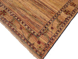 Contemporary Gabbeh Rosalind Beige/Blue Wool Rug - 8'6'' x 9'10''