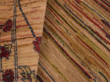 Contemporary Gabbeh Rosalind Beige/Blue Wool Rug - 8'6'' x 9'10''