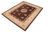 handmade Geometric Kafkaz Chobi Ziegler Brown Beige Hand Knotted RECTANGLE 100% WOOL area rug 8 x 10
