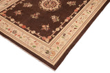handmade Geometric Kafkaz Chobi Ziegler Brown Beige Hand Knotted RECTANGLE 100% WOOL area rug 8 x 10