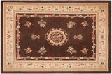 Bohemian Heriz Ziegler Jeri Brown Beige Hand-Knotted Rug - 8'4'' x 9'9''