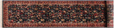 Basarabian Pak Persian Mara Black/Red Wool Runner - 3'2'' x 12'4''