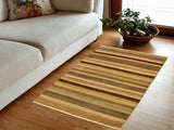Boho Chic Gabbeh Edythe Beige/Green Wool Rug - 3'11'' x 5'7''