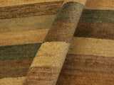 Boho Chic Gabbeh Edythe Beige/Green Wool Rug - 3'11'' x 5'7''