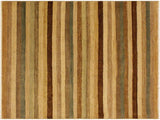 Boho Chic Gabbeh Edythe Beige/Green Wool Rug - 3'11'' x 5'7''