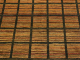 Modern Gabbeh Pamala Charcoal/Rust Wool Rug - 4'2'' x 5'11''