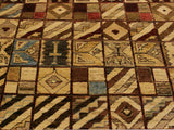 Boho Chic Gabbeh Dayna Brown/Green Wool Rug - 3'11'' x 5'7''