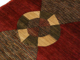 Shabby Chic Gabbeh Caryn Red/Brown Wool Rug - 3'11'' x 5'11''