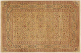 Shabby Chic Ziegler Dottie Tan Brown Hand-Knotted Wool Rug - 4'2'' x 5'10''