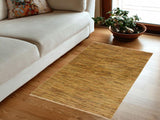 Modern Gabbeh Bennie Beige/Rust Wool Rug - 4'0'' x 5'9''