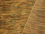 Bohemian Gabbeh Belle Tan/Multi Wool Rug - 4'0'' x 5'9''