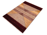 Bohemian Gabbeh Lelah Red/Brown Wool Rug - 4'11'' x 7'1''