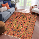 handmade Geometric Kafkaz Chobi Ziegler Rust Rust Hand Knotted RECTANGLE 100% WOOL area rug 5 x 7