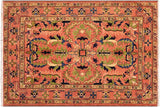 handmade Geometric Kafkaz Chobi Ziegler Rust Rust Hand Knotted RECTANGLE 100% WOOL area rug 5 x 7