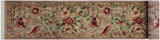 handmade Traditional Nawazish Taupe Green Hand Knotted RUNNER 100% WOOL area rug 2x12