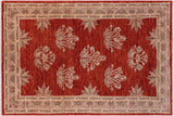 handmade Transitional Kafkaz Chobi Ziegler Red Tan Hand Knotted RECTANGLE 100% WOOL area rug 3 x 5