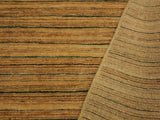 Modern Gabbeh Alaina Beige/Green Wool Rug - 3'1'' x 4'11''
