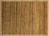 Bohemian Gabbeh Suzanna Beige/Green Wool Rug - 3'0'' x 4'9''