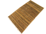 Modern Gabbeh Delfina Beige/Green Wool Rug - 2'9'' x 4'10''