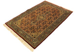 handmade Geometric Bidjar Red Blue Hand Knotted RECTANGLE 100% WOOL area rug 4 x 6