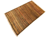 Shabby Chic Gabbeh Lida Beige/Brown Wool Rug - 2'10'' x 4'9''