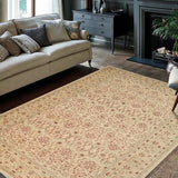 handmade Transitional Kafkaz Chobi Ziegler Tan Red Hand Knotted RECTANGLE 100% WOOL area rug 12 x 19