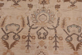 handmade Transitional Kafkaz Chobi Ziegler Ivory Gold Hand Knotted RECTANGLE 100% WOOL area rug 12 x 16