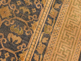 handmade Transitional Antique Blue Gold Hand Knotted RECTANGLE 100% WOOL area rug 6x7