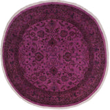 Overdyed Color Reform Thomas Purple/Red Wool Round 7'8 x 8'1