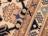 handmade Geometric Kargahi Beige Blue Hand Knotted RECTANGLE 100% WOOL area rug 6x9