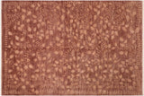handmade Transitional Kafkaz Chobi Ziegler Brown Tan Hand Knotted RECTANGLE WOOL&SILK area rug 6 x 9