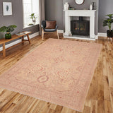 handmade Transitional Kafkaz Chobi Ziegler Tan Brown Hand Knotted RECTANGLE 100% WOOL area rug 6 x 9